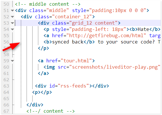 html indentation guidelines